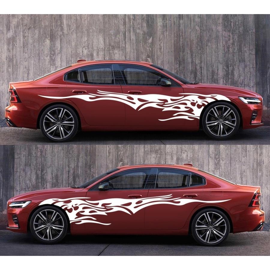カーステッカー 車用ステッカー ボディステッカー シール ファイヤーパターン 炎 全車ステッカー カッティングステッカー 自動車用 車用品 カー用品 Zak おとりよせ Com 通販 Yahoo ショッピング