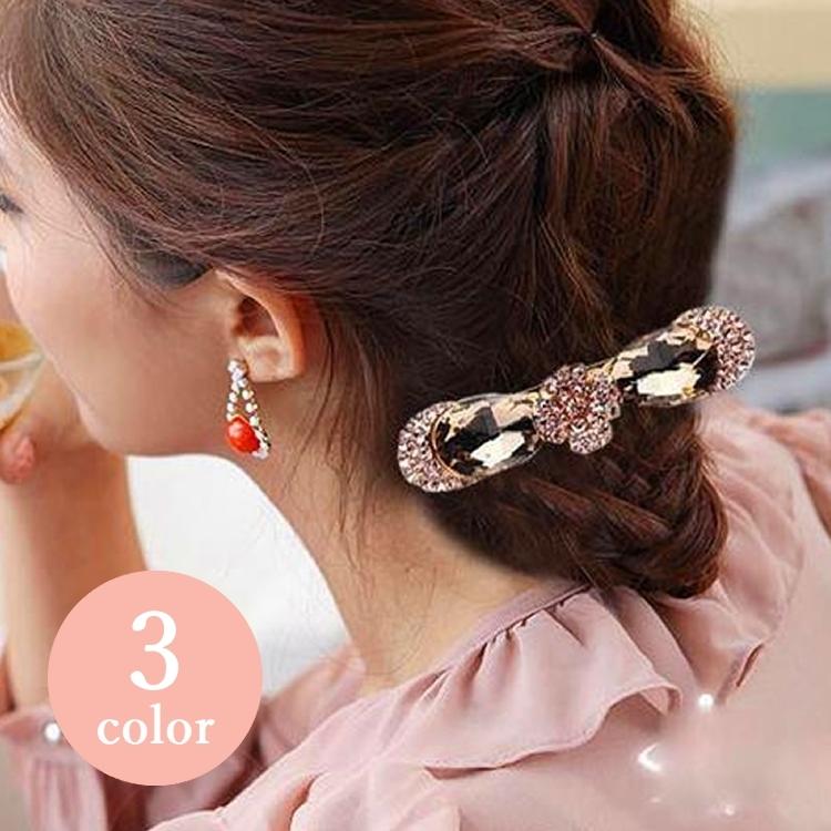 バレッタ 髪留め 髪飾り ヘアアクセサリー レディース 女性 婦人 ファッション小物 花 フラワー ラインストーン ビジュー かわいい おしゃれ Zak 640 おとりよせ Com 通販 Yahoo ショッピング