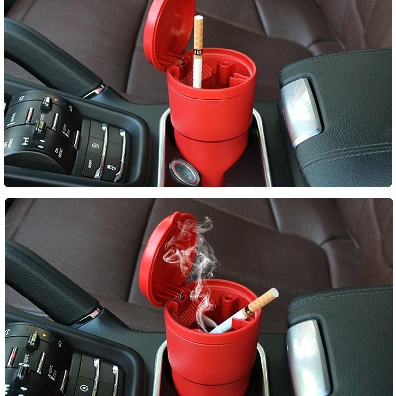 超人気 専門店 車載用灰皿 カーアクセサリー カー用品 車用 おしゃれ かっこいい ギフト アッシュトレイ フタ付き タバコ ブラック レッド Dprd Jatimprov Go Id