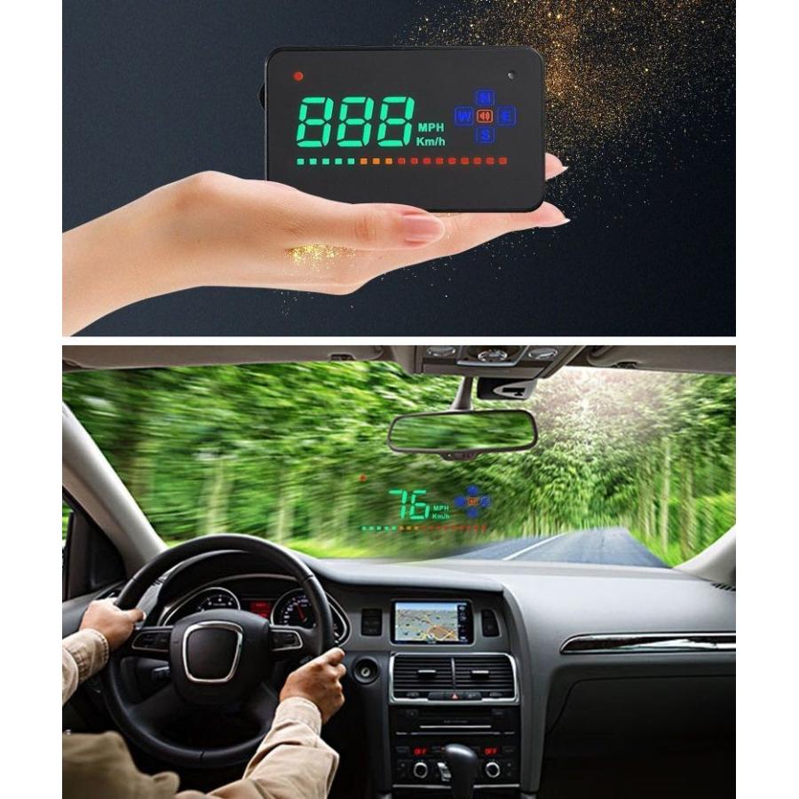 Hud ヘッドアップディスプレイ Gps スピードメーター 自動車の速度表示 方位表示 方向 速度警報装置 速度アラート Km マイル シガーソケット Zak 654 おとりよせ Com 通販 Yahoo ショッピング