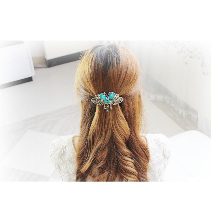ヘアバレッタ ヘアクリップ ヘアアクセサリー ヘアアレンジ 髪飾り ラインストーン ビジュー レディース 蝶 キラキラ まとめ髪 髪留め バタフライ Zak おとりよせ Com 通販 Yahoo ショッピング