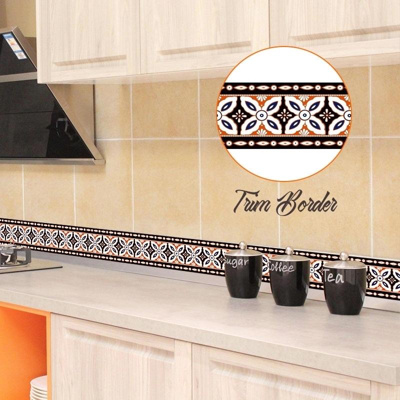 トリムボーダー ウォールステッカー 壁紙シール ウォールシール 10m ラインシール タイル風 壁シール 壁面装飾 壁装飾 室内装飾 ルーム