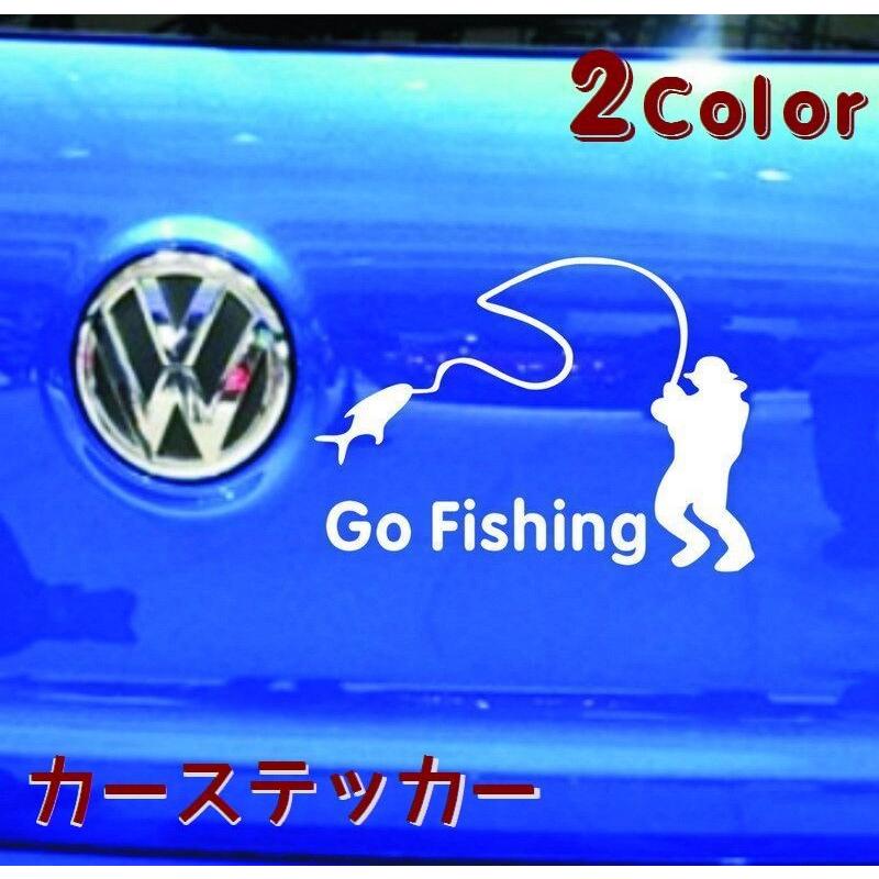 カーステッカー デカール 転写式 車用ステッカー ボディステッカー 釣り フィッシング Go Fishing 英語 全車ステッカー カッティングステッ Zak おとりよせ Com 通販 Yahoo ショッピング