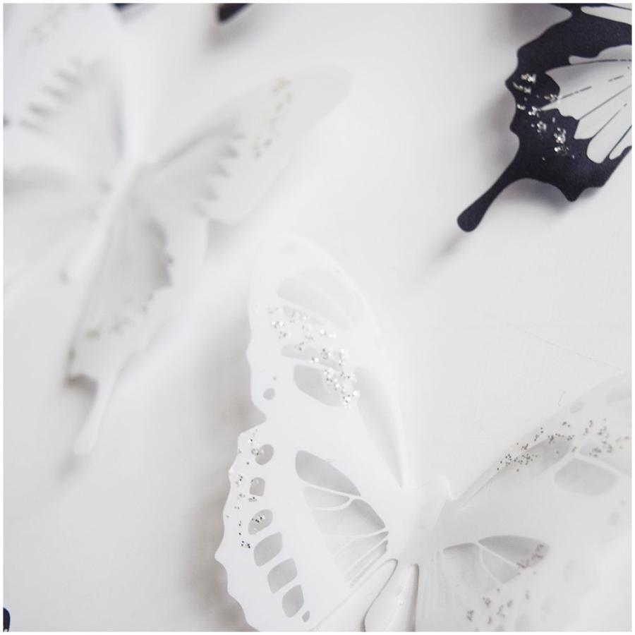 3d 立体 蝶 ウォールステッカー 壁紙シール バタフライ 市場 チョウ キラキラ ルームデコレーション カラフル 壁面装飾 ラメ ウォールデコレーション