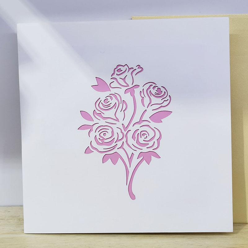 グリーティングカード メッセージカード 誕生日 バースデー お祝い 記念日 カード 立体 飛び出す バラ ばら ローズ 3d Zak 614 おとりよせ Com 通販 Yahoo ショッピング