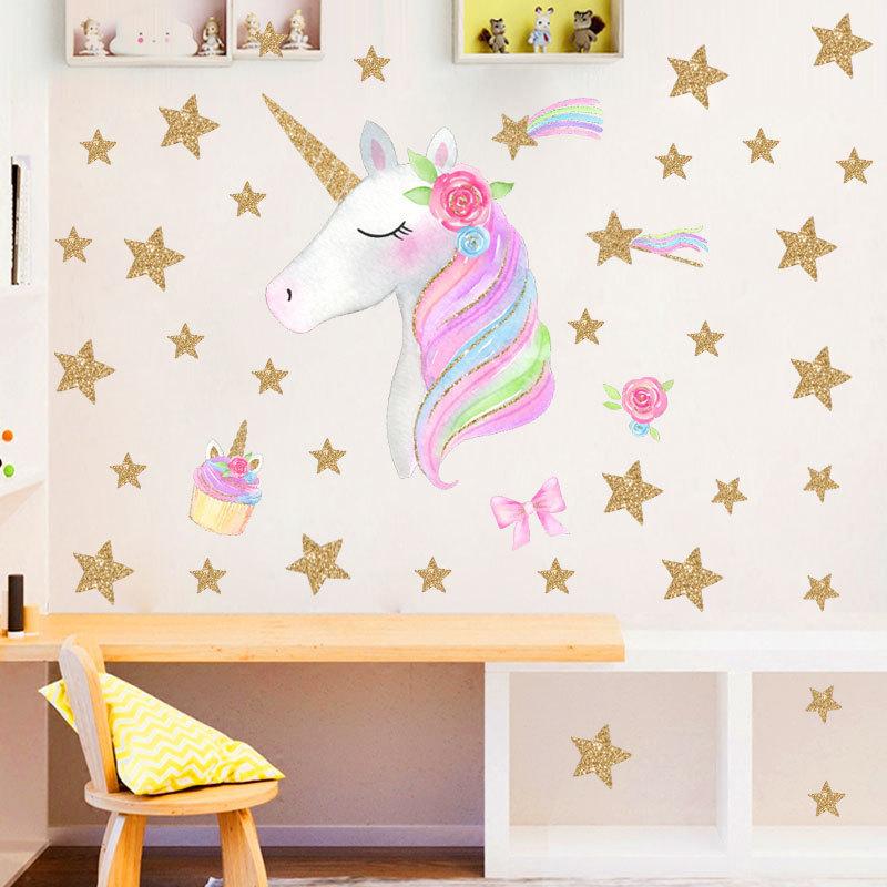 大人気 ウォールステッカー ウォールシール ユニコーン 飾り 壁シール 壁紙シール 壁面装飾 かわいい 子供部屋 インテリア Cisama Sc Gov Br