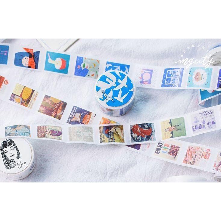 シール ステッカー 切手風 ロール イラスト入り 英字 英語 アレンジ リメイク 可愛い かわいい おしゃれ 手紙 レター ノート デコ Zak おとりよせ Com 通販 Yahoo ショッピング