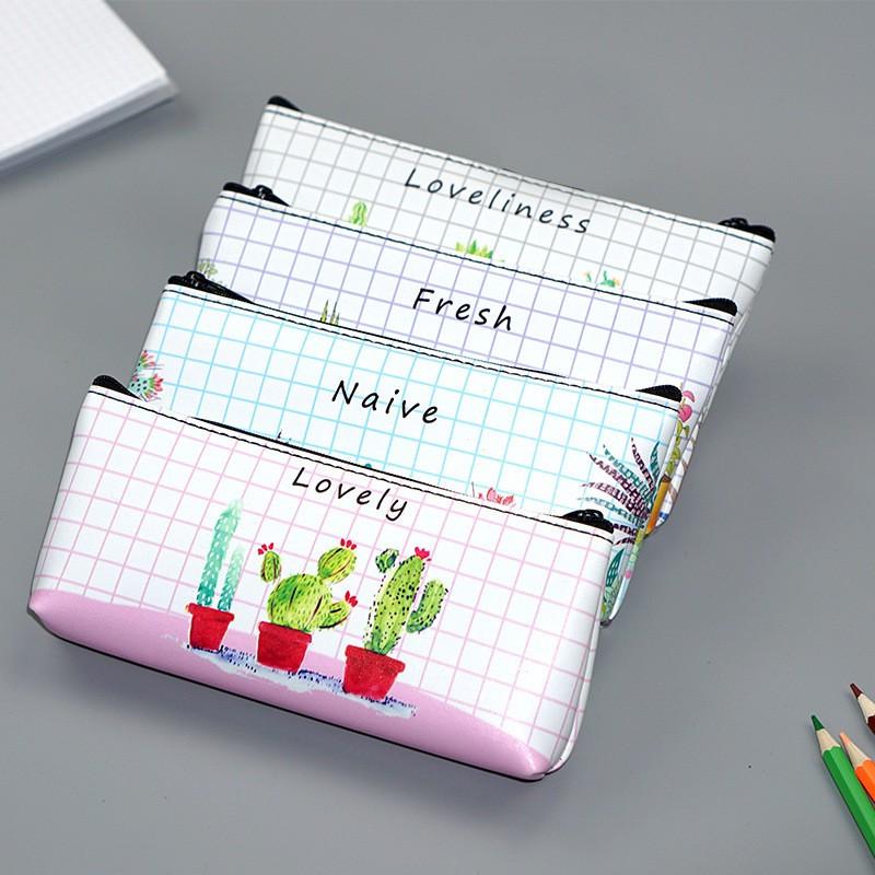 筆箱 ペンケース 筆入れ ふでばこ ペンポーチ 筆記用具 小物入れ ファスナータイプ フェイクレザー サボテン チェック柄 英字 アルファベット 英語 Zak おとりよせ Com 通販 Yahoo ショッピング