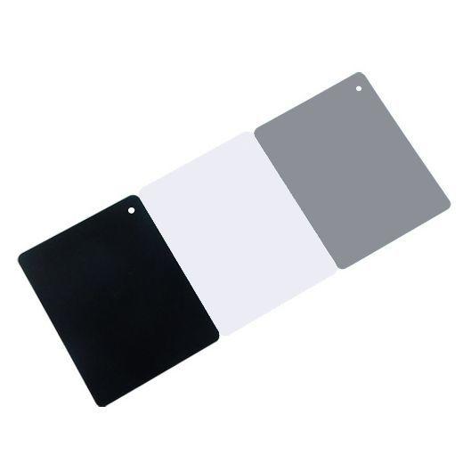 反射板カードセット カラーチェッカー グレーカード ホワイトカード ブラックカード ネックストラップ付き ホワイトバランス 露出 写真撮影