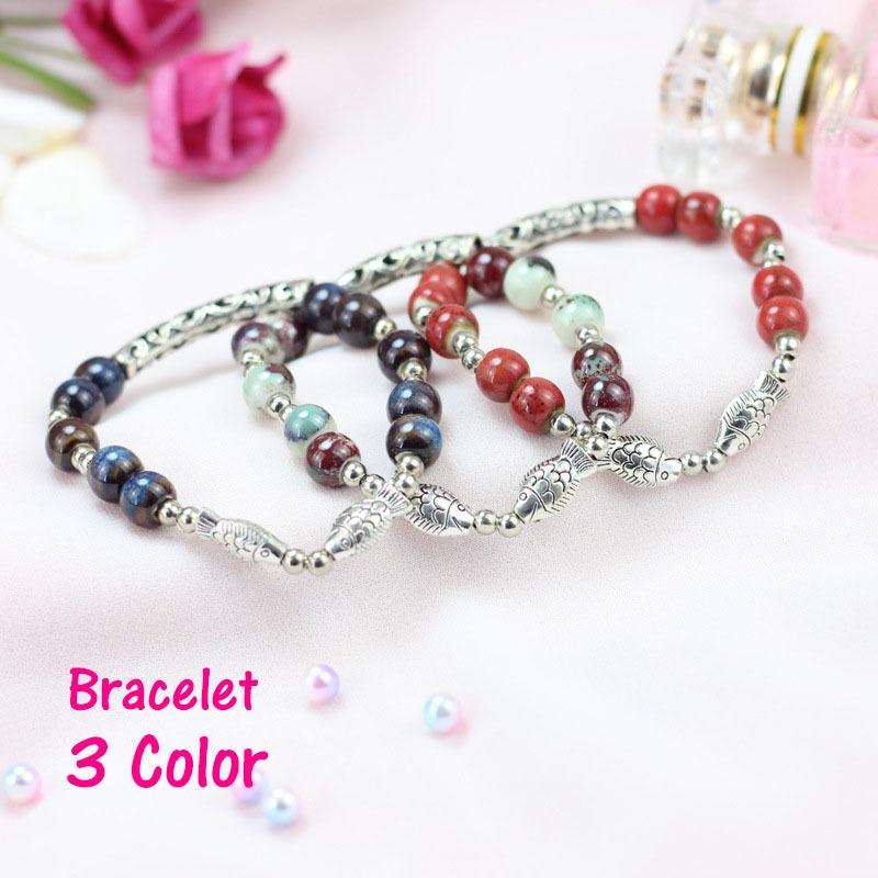 ブレスレット アクセサリー レディース メンズ ゴム 伸びる 数珠 磁器ビーズ メタルビーズ 魚 かわいい おしゃれ ギフト プレゼント ファッション Zak おとりよせ Com 通販 Yahoo ショッピング