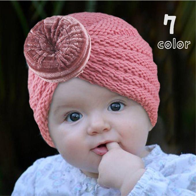 ニット帽 帽子 ベビー 女の子 赤ちゃん ヘアターバン風 ヘアアクセサリー 子供用 割り引き ギフト ベロア調 出産祝い 無地 プレゼント シンプル かわいい