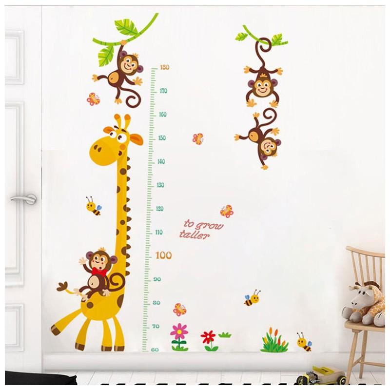 ウォールステッカー 壁紙シール 身長計 ウォール Diy 身長測定 ルームデコレーション 動物 キリン 壁装飾