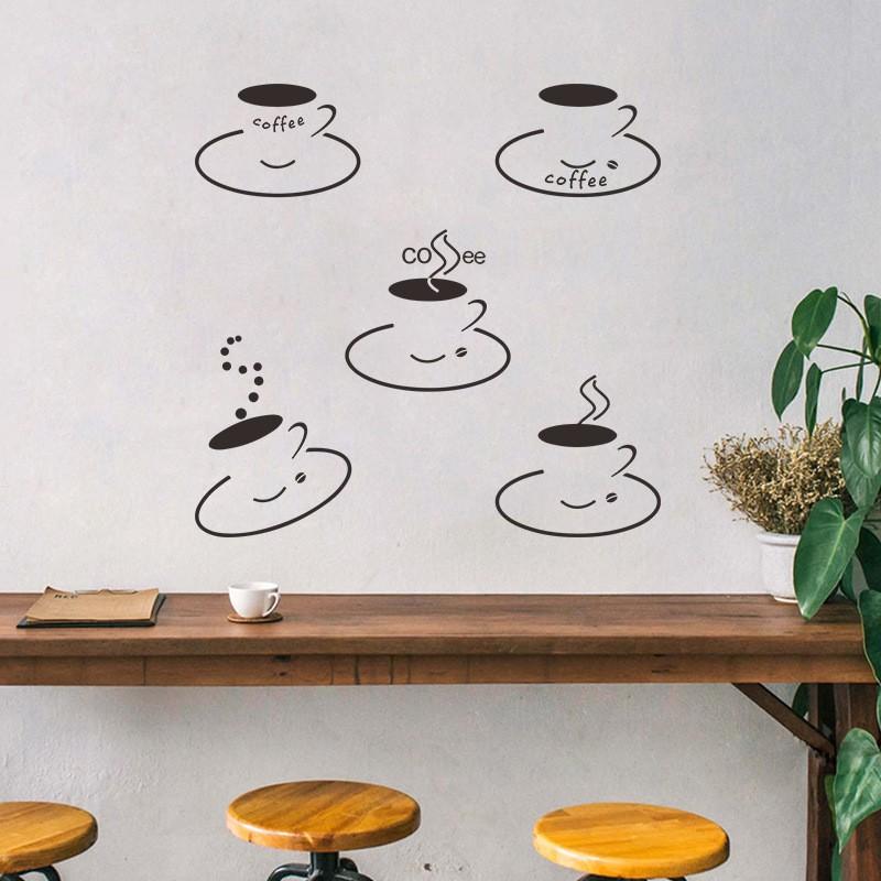ウォ ルステッカー 壁紙 壁飾 絵 コーヒーカップ カフェ風 インテリア お洒落 シンプル モノト ン 防水 Zak 733 おとりよせ Com 通販 Yahoo ショッピング
