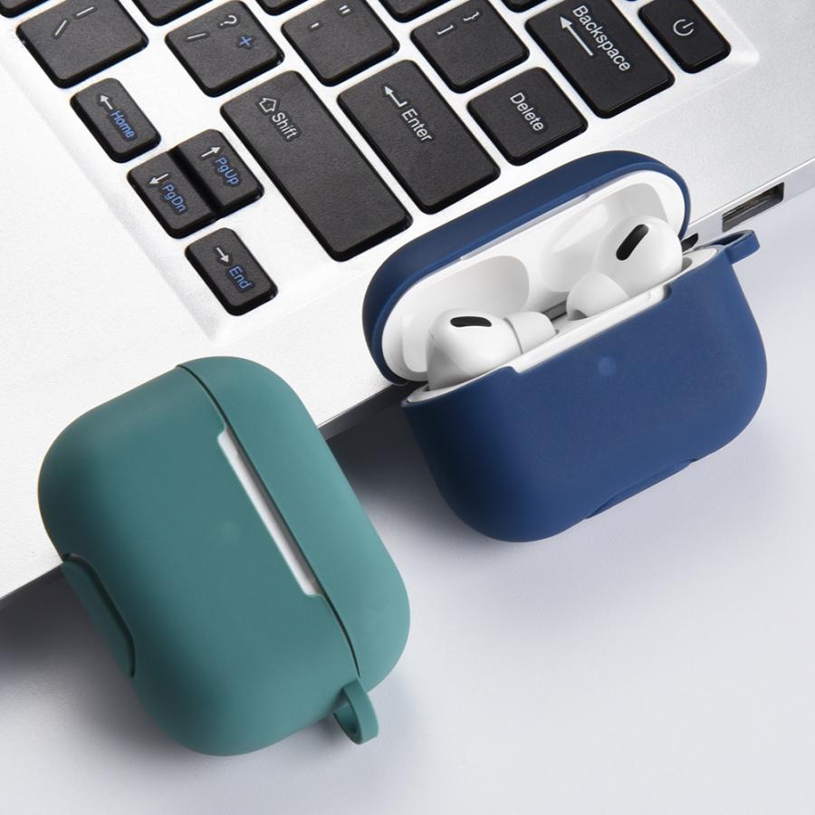 イヤホンケースカバー AirPods Pro エアーポッズケース シリコンカバー ソフトケース 保護ケース 耐衝撃 カラビナ付き 傷防止 柔らかい フ｜mignonlindo｜02