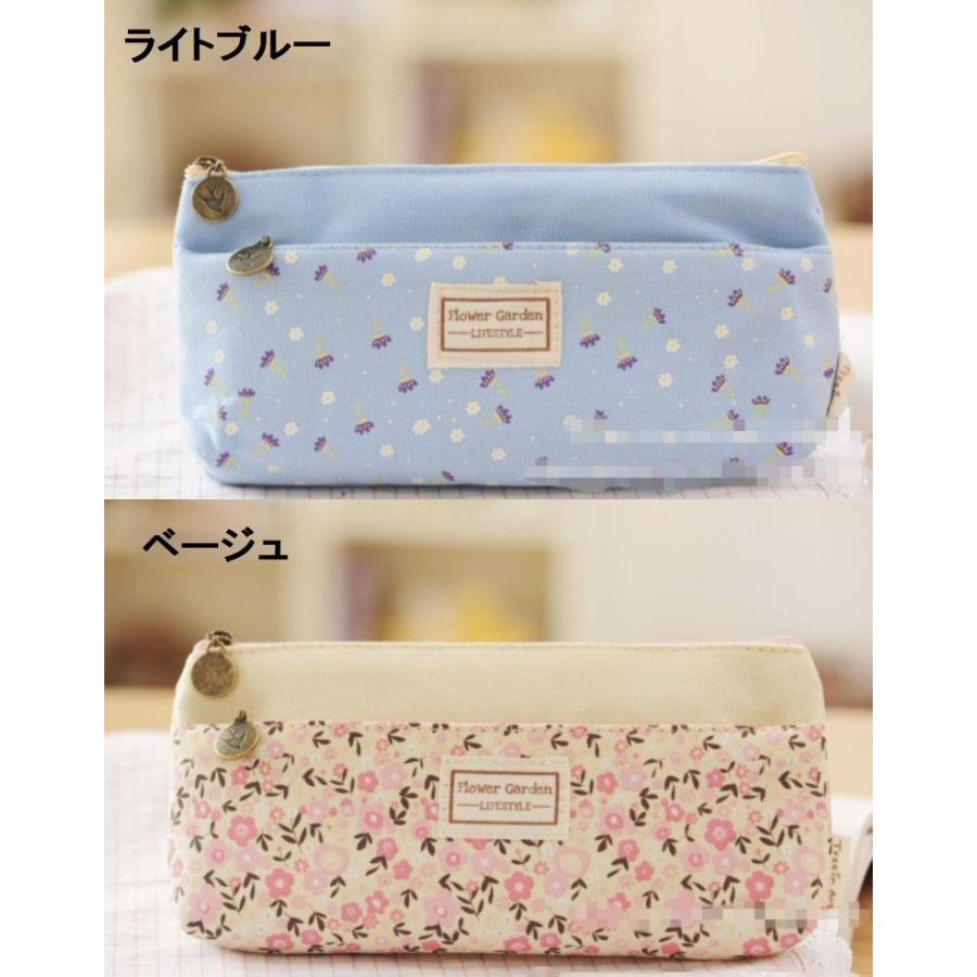 ペンケース 筆箱 小花柄 フラワー かわいい おしゃれ 文房具 文具 ステーショナリー 布 ネイビー ブルー ピンク ベージュ Zak おとりよせ Com 通販 Yahoo ショッピング