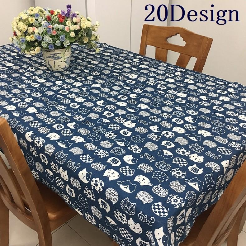 テーブルクロス テーブルマット 長方形 おしゃれ かわいい キッチングッズ 動物柄 花柄 汚れ防止 傷防止 ホワイト ブルー