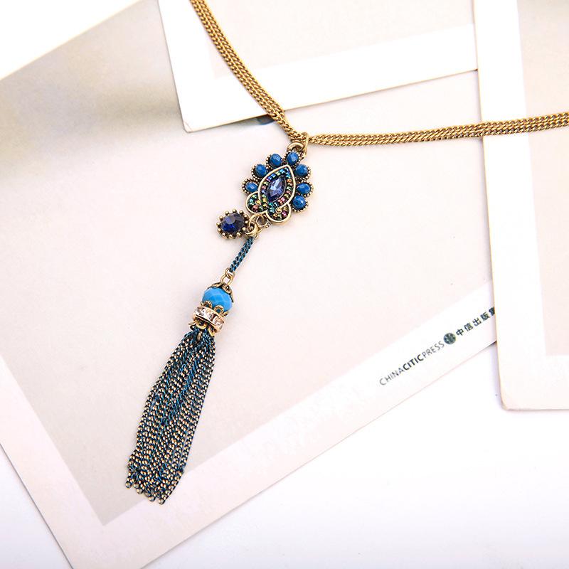 ネックレス ペンダント レディース アクセサリー ジュエリー チェーンネックレス ビジュー チェーン タッセル フリンジ エスニック フォークロア お Zak 335 おとりよせ Com 通販 Yahoo ショッピング