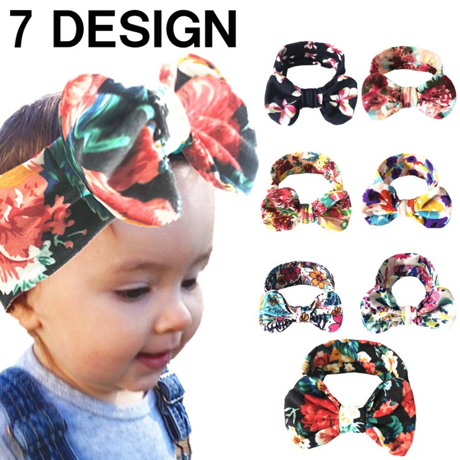 ヘアバンド 子供 赤ちゃん ベビー キッズ 女の子 ヘアアクセサリー 花柄 リボン 可愛い おしゃれ 定番 お出かけシーン ヘッドバンド ファッション 新作