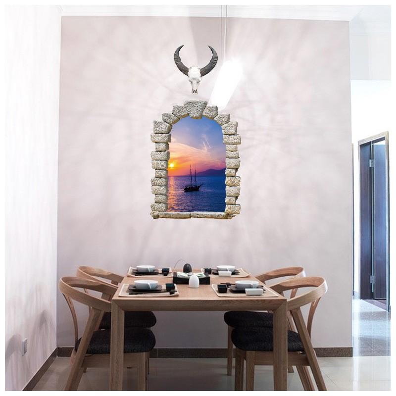 大特価 ウォールステッカー ウォールシール 海 船 小舟 航海 風景画 綺麗 癒し 夕暮れ だまし絵 トリックアート 3d 立体的 壁シール 壁紙シール 壁面 Cisama Sc Gov Br