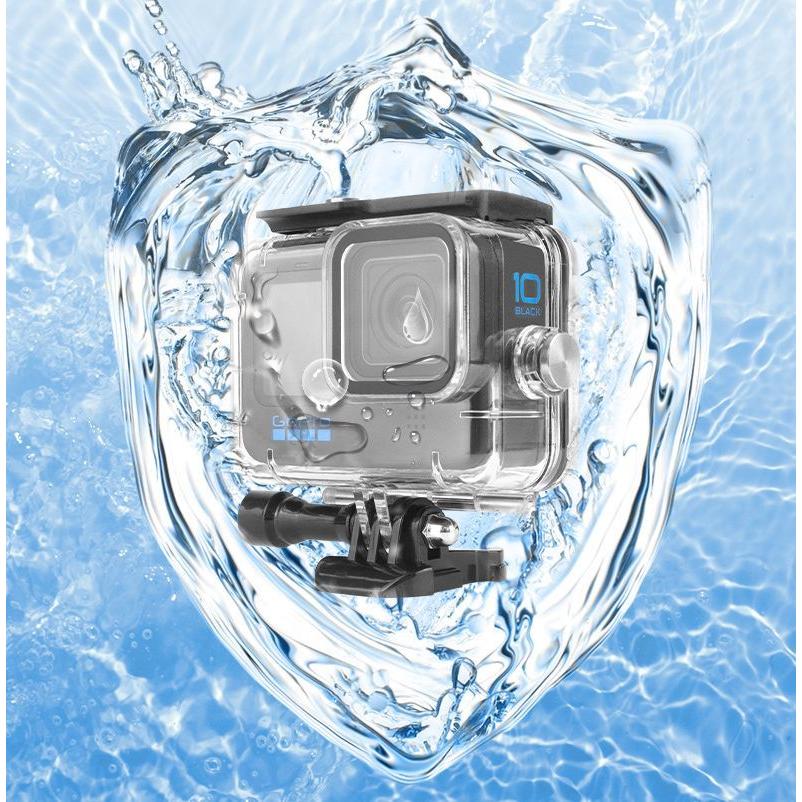 GoPro HERO 12 11 10 9 対応 防水ハウジングケース クリア 水深45m 保護 防塵 ダイビング 水中撮影用 ダイブハウジング｜mignonlindo｜05