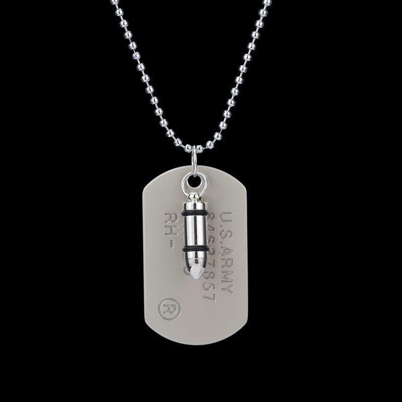 メンズネックレス ネックレス 銃弾モチーフ 銃弾型 プレート メンズ アクセサリー アクセ ペンダント 銃弾 弾 彫刻 英字 大きめ 大きい チェーン Zak 624 おとりよせ Com 通販 Yahoo ショッピング