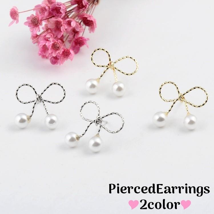 ピアス フェイクパール リボンモチーフ かわいい シンプル 綺麗め おしゃれ アクセサリー デート ギフト プレゼント 記念日 レディース シルバー Zak おとりよせ Com 通販 Yahoo ショッピング