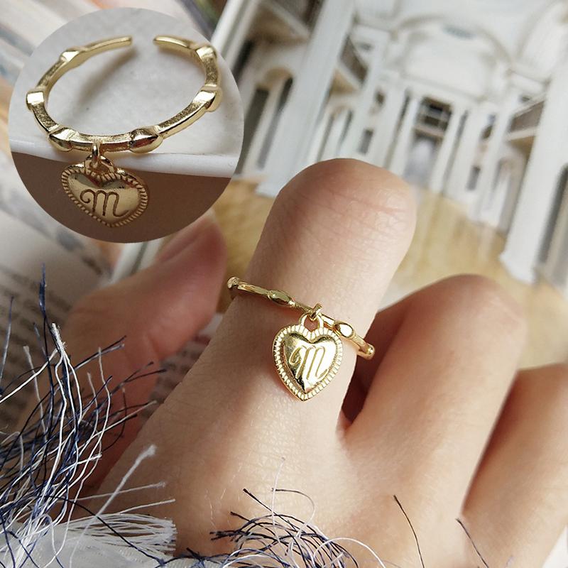 指輪 オープンリング アクセサリー レディース シルバー925 女性用 ハート型 イニシャル M 揺れる チャーム おしゃれ かわいい プレゼント 贈 Zak おとりよせ Com 通販 Yahoo ショッピング