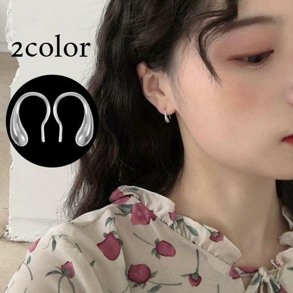 ピアス レディース アクセサリー フックピアス しずく ティアドロップ 涙 シンプル かわいい おしゃれ プレゼント ギフト シルバーカラー ゴールド パーティを彩るご馳走や