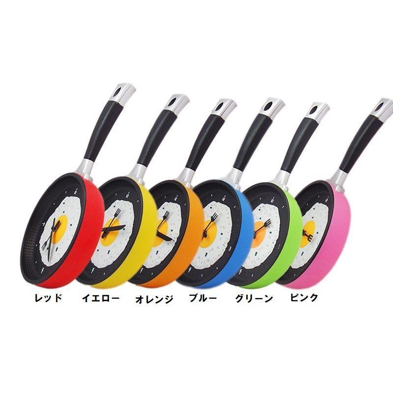 壁掛け時計 おしゃれ フライパン 目玉焼き ウォールクロック かわいい おもしろ キッチン カフェ 全6色 Zak おとりよせ Com 通販 Yahoo ショッピング