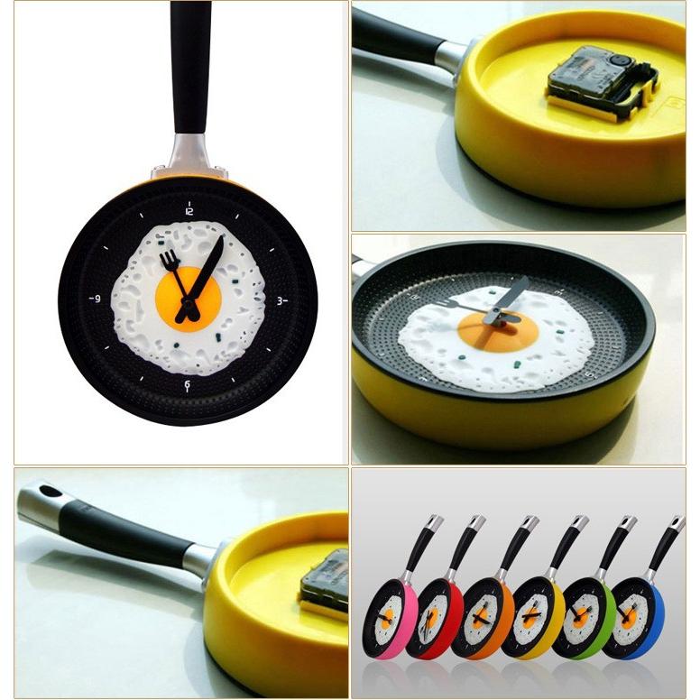 壁掛け時計 おしゃれ フライパン 目玉焼き ウォールクロック かわいい おもしろ キッチン カフェ 全6色 Zak おとりよせ Com 通販 Yahoo ショッピング