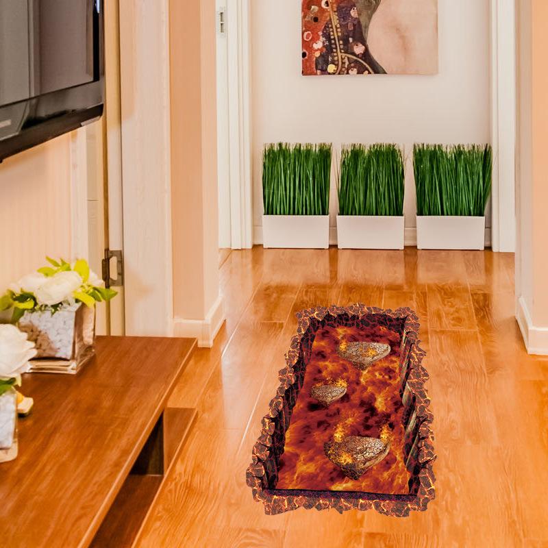 ウォールステッカー トリックアート 3d だまし絵 壁紙シール シールタイプ はがせる 壁シール マグマ 溶岩 ユニーク 面白い おもしろい 床 天井 Zak おとりよせ Com 通販 Yahoo ショッピング