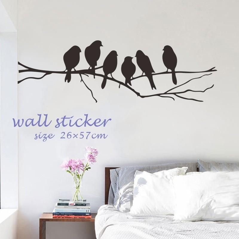 ウォールステッカー 壁紙シール ステッカー インテリア 雑貨 鳥 自然 止まり木 バードブランチ モノトーン 白黒 両面 防水 リビング 寝室 壁装飾 Zak おとりよせ Com 通販 Yahoo ショッピング