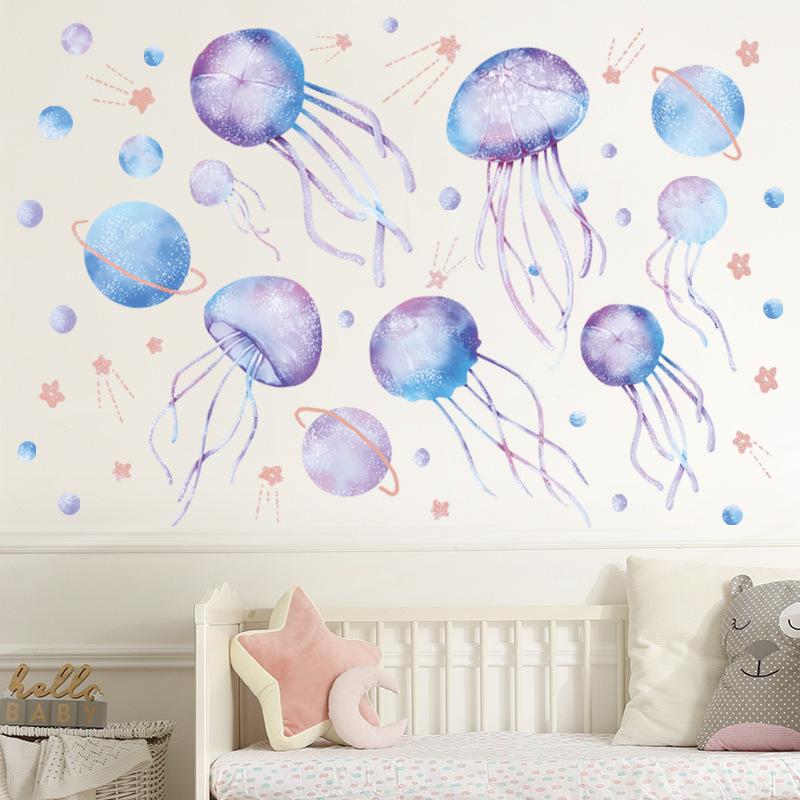 国内即発送 ウォールステッカー ダ リビング Diy ウォールシール 子供部屋 おしゃれ 幻想的 惑星 くらげ 壁紙シール 壁用 シール式 暗闇で光る 蓄光タイプ ウォールステッカー Www Anaboliki24 Pl