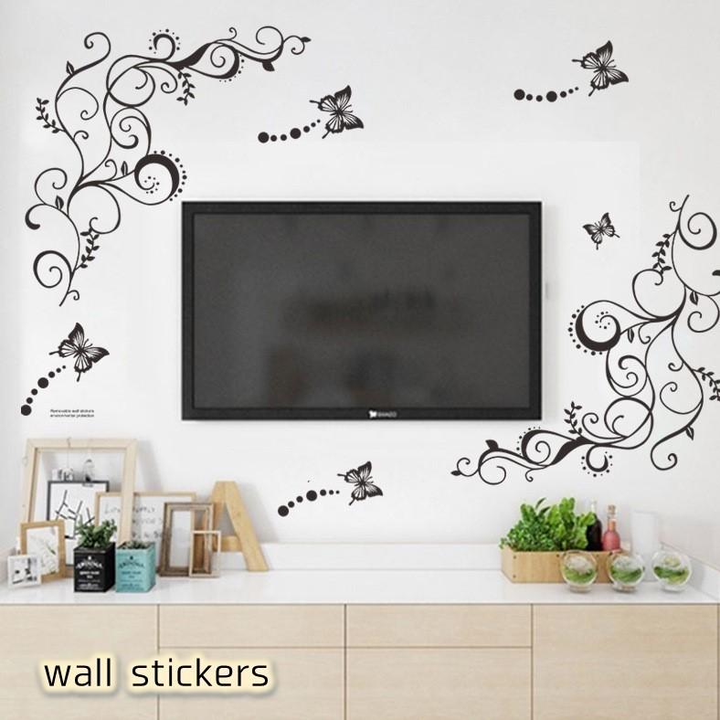 ウォールステッカー シール式 壁用 壁紙シール モノトーン 蝶 クラシカル シンプル おしゃれ ウォールシール Diy リビング ダイニング 玄関 階 Zak おとりよせ Com 通販 Yahoo ショッピング