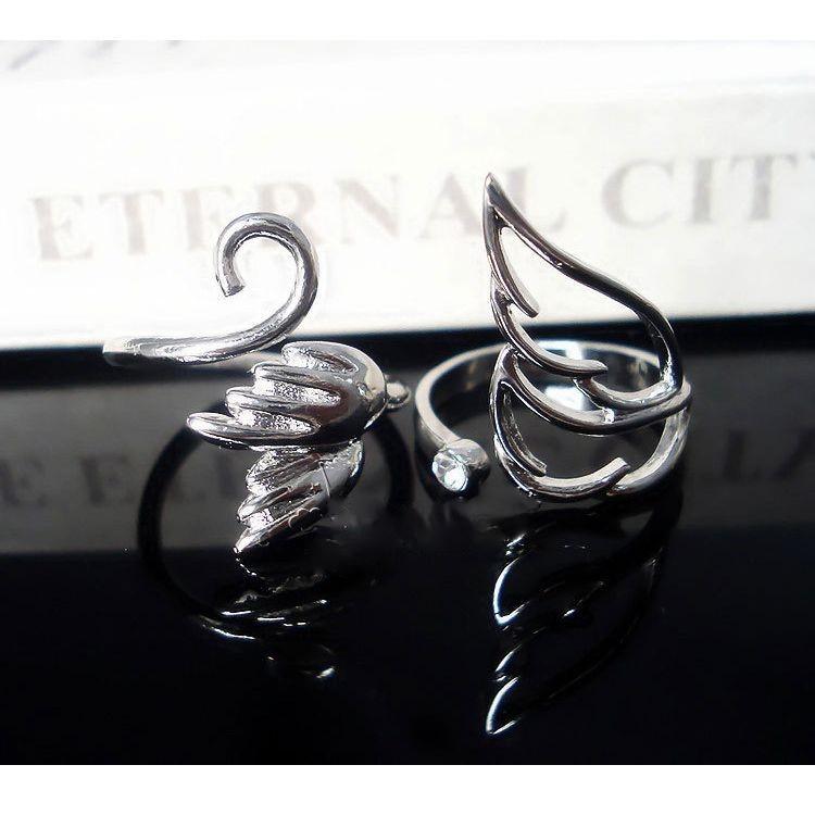 ペアリング 指輪 男性用 女性用 レディース メンズ つばさ 羽 おしゃれリング ストーン 男女ペア アクセサリー 雑貨 小物 プレゼント お揃い 人気カラーの