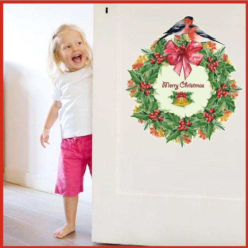 ウォールステッカー 壁紙シール ウォールデコレーション クリスマス X Mas Merry Christmas クリスマスリース サンタクロース クリ Zak 989 おとりよせ Com 通販 Yahoo ショッピング
