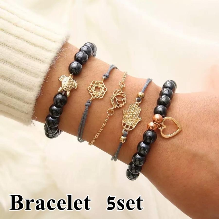 ブレスレット 5個セット レディース アクセサリー ジュエリー 5点セット ハート カメ 蓮の花 数珠 チャーム かわいい おしゃれ シンプル ゴージ Zak おとりよせ Com 通販 Yahoo ショッピング
