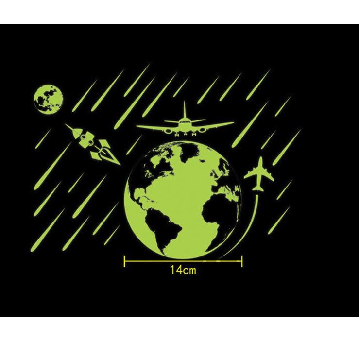 光るウォールステッカー 壁紙シール 夜光 蓄光 ウォールシール 飛行機 ジェット機 衛生 星 スター 夜空 宇宙空間 宇宙 地球 Earth アース Zak おとりよせ Com 通販 Yahoo ショッピング