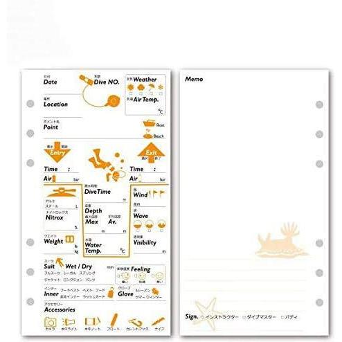 海外並行輸入正規品 ダイビング スノーケリング ノーブランド品 ログブック 6穴タイプ 30枚 30ダイブ 分 ナイトロックス対応 ログブックレフィル オレンジ ブラック Dive 2 Www Threeriversofs Com