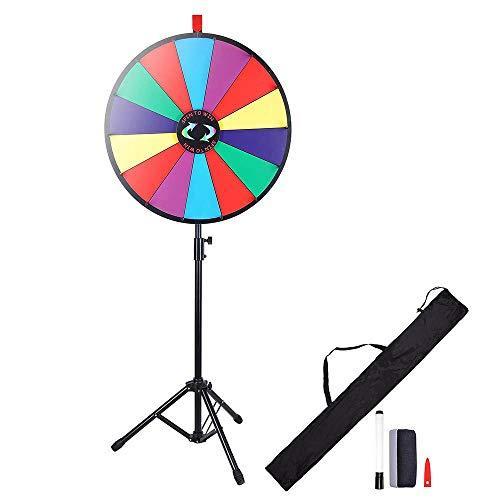 WinSpin ルーレット 24インチ 三脚 高さ調節 ルーレットホイール 回転 罰ゲーム 抽選 パーティゲーム ルーレット?