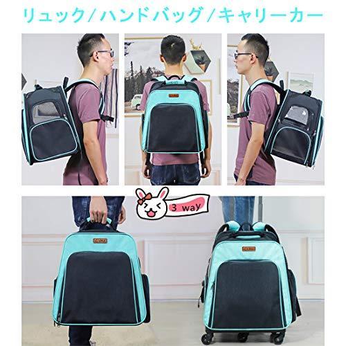 Takimi 猫キャリーリュック 犬用キャリーカート ペットキャリー 折りたたみ可 容量を拡張可 リュック 3way お出? 