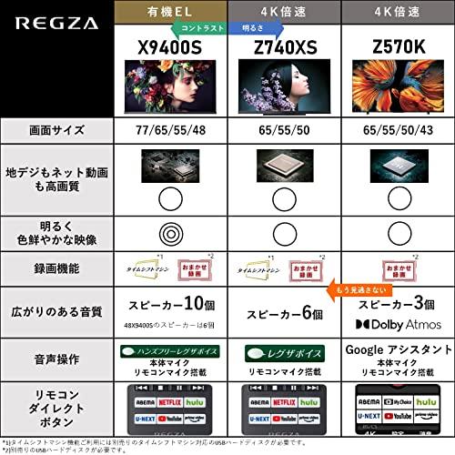 【新品 未使用 日本製】 レグザ 65インチ 4K 液晶テレビ 65Z740XS 4Kチューナー内蔵 外付けHDD全番組自動録画 スマートテレビ (2021年モデル) 【MYK3547639580】(126760円)