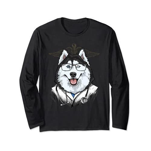 シベリアンハスキー ドクター 長袖tシャツ 犬医者 獣医 獣医 半袖 ギフト Www Cromg Gov Br