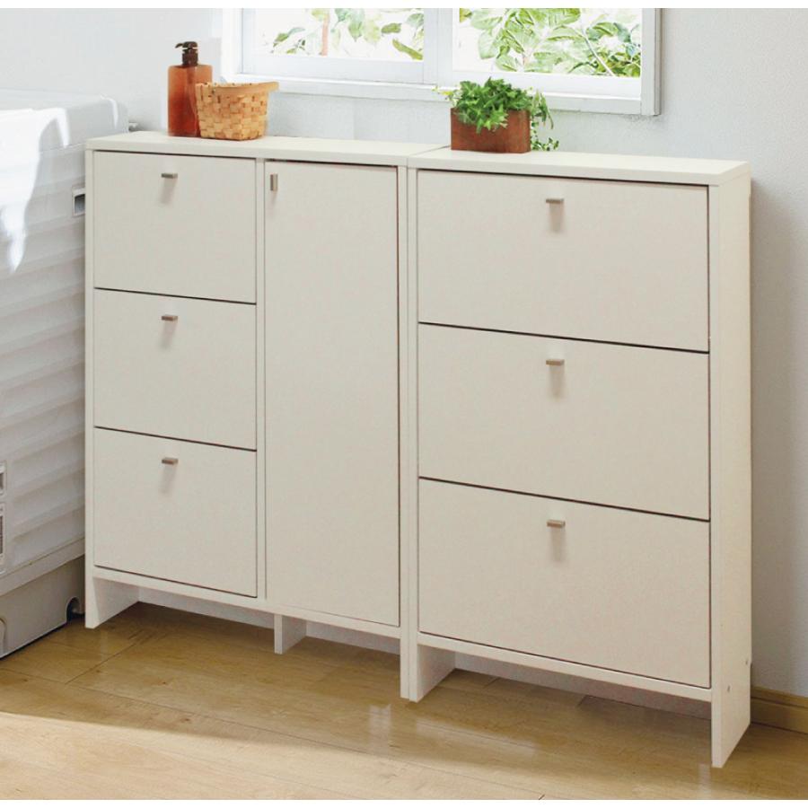 MiHAMAの家具 ランドリー収納 フラップ タオル 洗面所 収納 棚