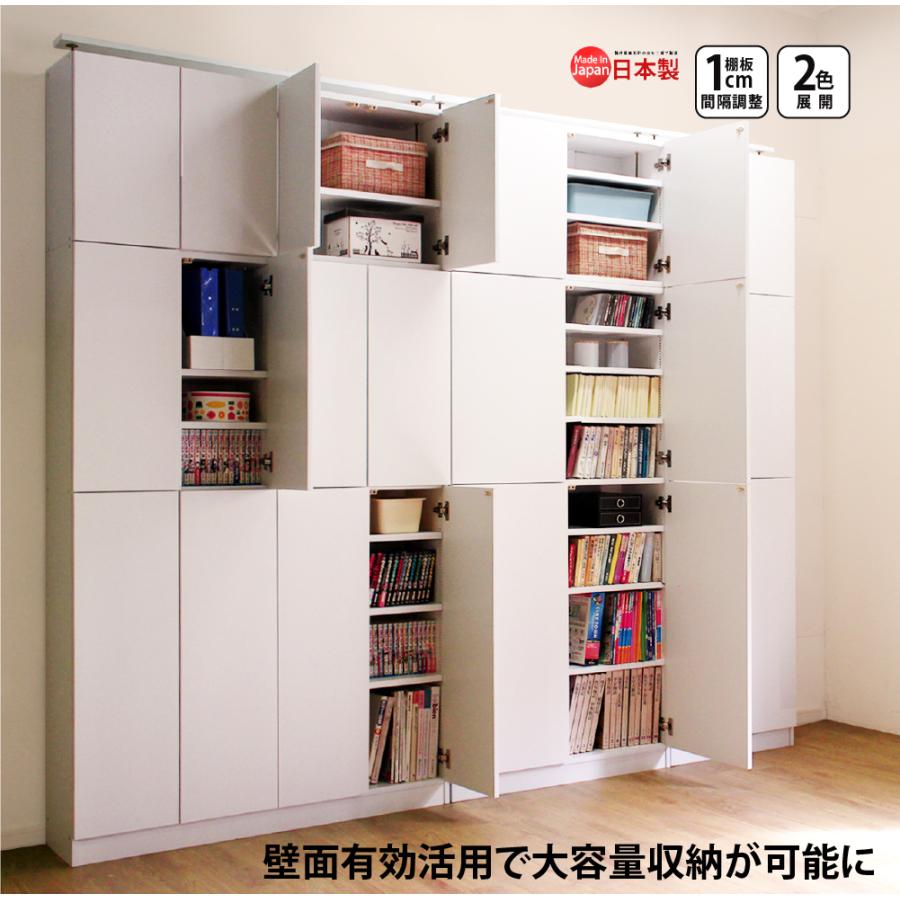 MiHAMAの家具 本棚 大容量 扉付き 収納庫 スリム 突っ張り 壁面収納