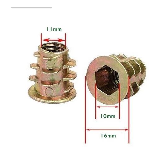 鬼目ナット オニメナット 埋め込みナット 六角穴付きボルト  ねじ込みタイプ  インサートナット M10*25木工DIY |  | 05