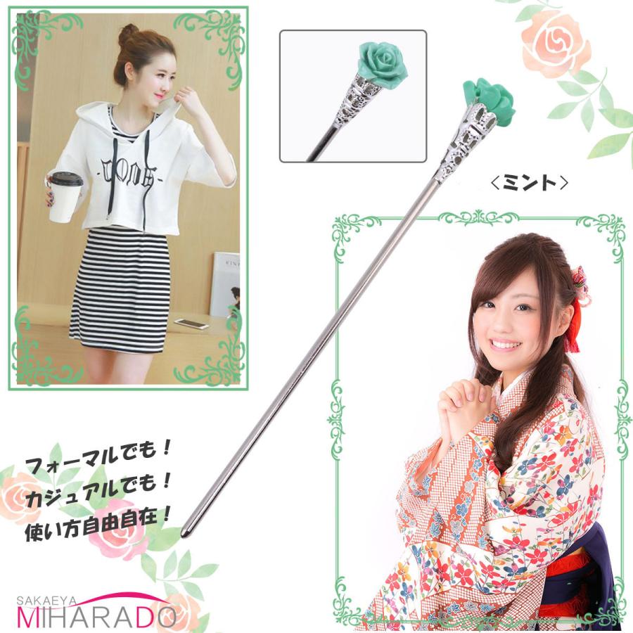 一本かんざし 簪 ちいさい薔薇 バラ 和洋装 髪飾り 留袖 浴衣 普段着に Ky Minibara98a 栄屋美原堂ウェブショップ店 通販 Yahoo ショッピング