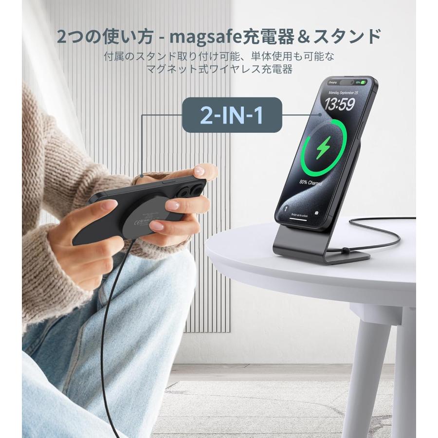 RoRoSkin ワイヤレス充電器 マグネット式 Mag Safe充電器