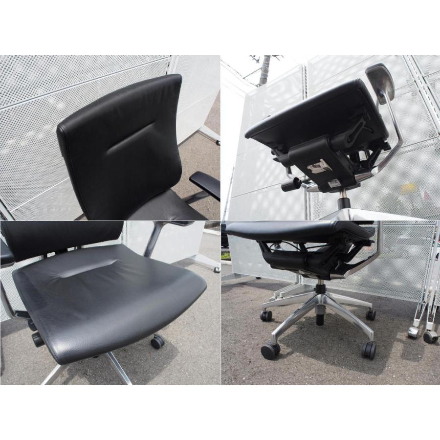 ☆ 美品 ITOKI イトーキ スピーナチェア 革張り 固定肘 黒レザー ☆ 美品 ITOKI イトーキ スピーナチェア 革張り 固定肘 黒レザー