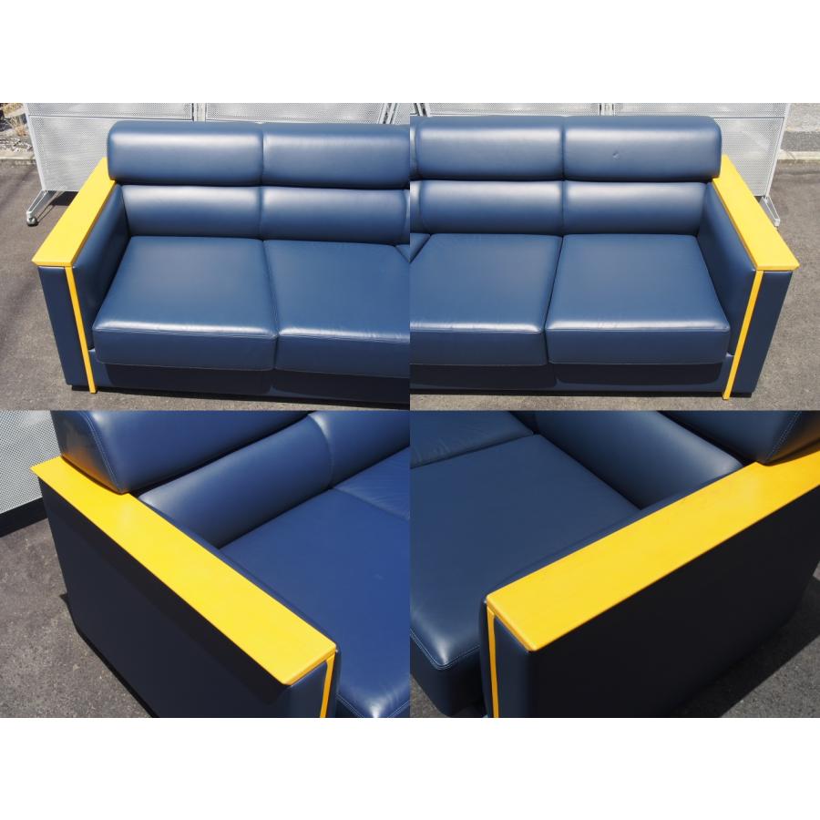 中古美品 シングル品本革業務ソファー 光製作所 8個セット 天童木工 ☆ 美品 TENDO 高級応接セット 総革張り 9点セット 高級